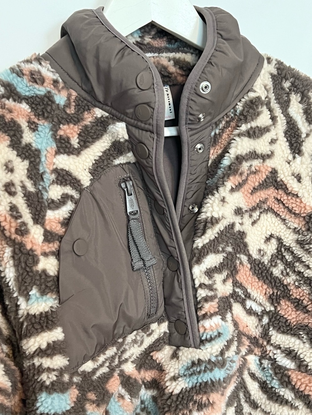 FP Movement Rocky Ridge Pullover XS Desert Combo Zebra Print Sherpa Fleece - Picture 8 of 9